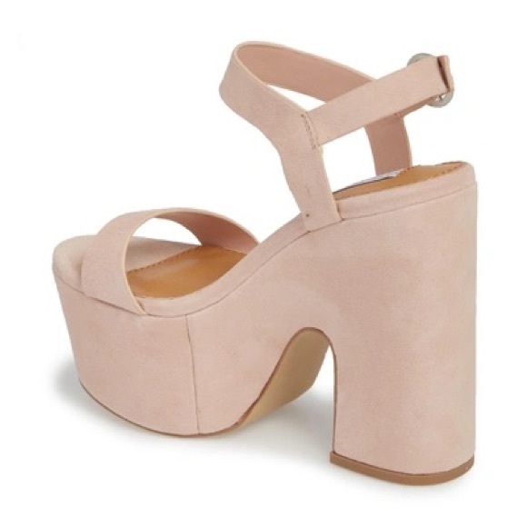 RARE Steve Madden Advice Suede Platform Sandal In Blush Size 7 - Picture 3 of 16